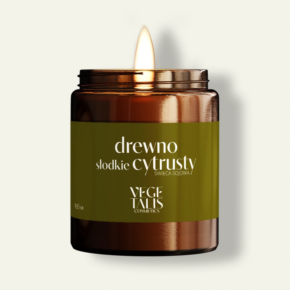 CANDELA DI SOIA - LEGNO E AGRUMI DOLCI