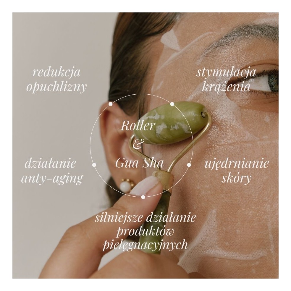 ROLLER + GUA SHA STONE FOR FACE MASSAGE